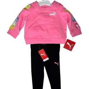 Puma 2-Piece Set Baby Girls 3-6 Months SweatShirt Leggings Knockout Pink New